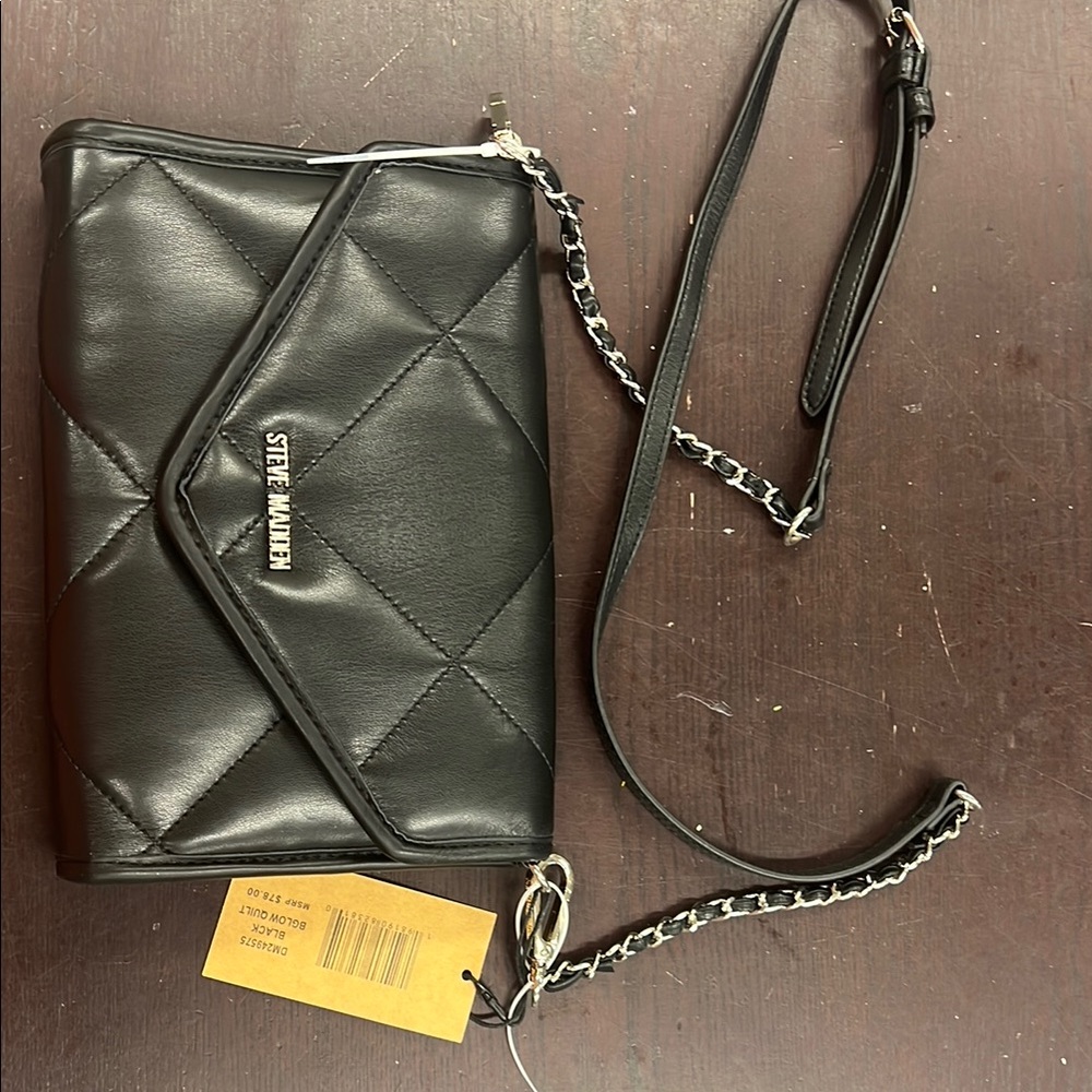 Steve Madden Black Quilted Crossbody Bag